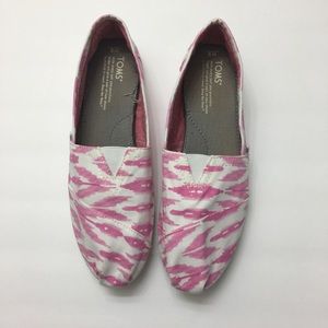 👗 Womens Toms Pink & White Shoes